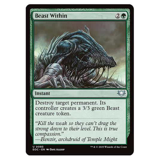 Beast Within 0093 card from the Magic The Gathering set Edge of Eternities - Commander