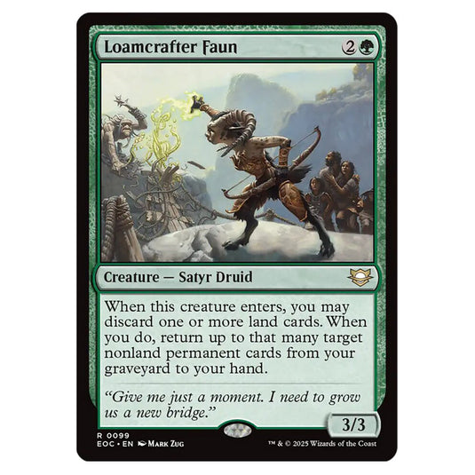 Loamcrafter Faun 0099 card from the Magic The Gathering set Edge of Eternities - Commander