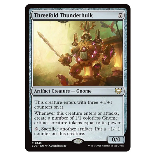 Threefold Thunderhulk 0145 card from the Magic The Gathering set Edge of Eternities - Commander