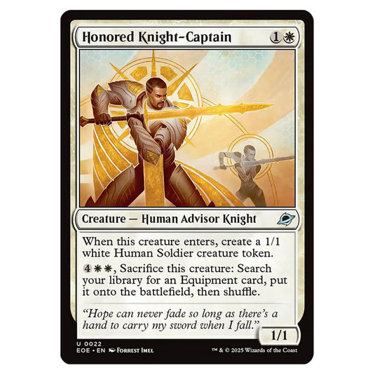 Honored Knight-Captain 0022 card from the Magic The Gathering set Edge of Eternities