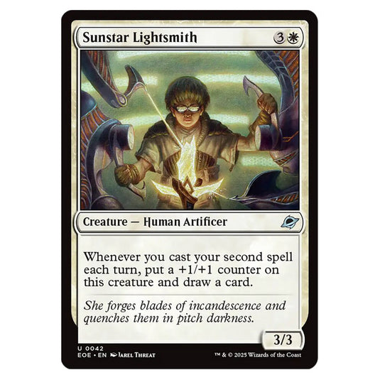 Sunstar Lightsmith 0042 card from the Magic The Gathering set Edge of Eternities