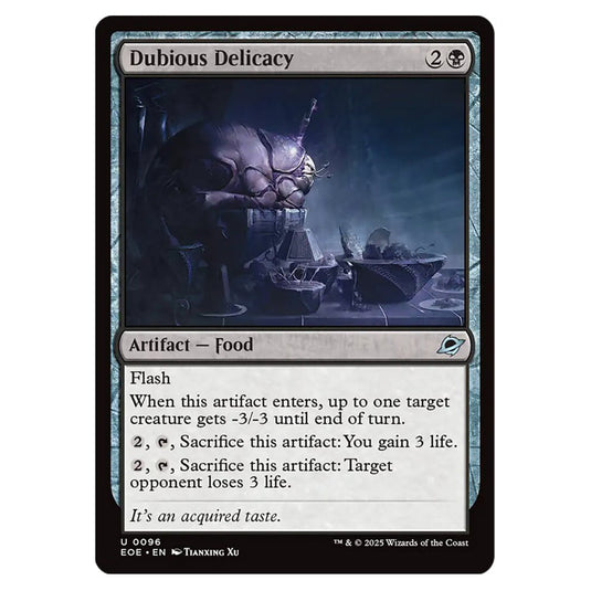 Dubious Delicacy 0096 card from the Magic The Gathering set Edge of Eternities