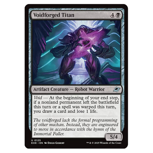 Voidforged Titan 0125 card from the Magic The Gathering set Edge of Eternities