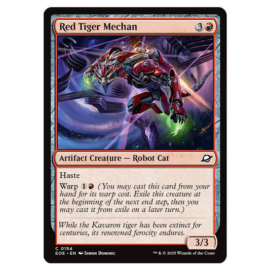 Red Tiger Mechan 0154 card from the Magic The Gathering set Edge of Eternities