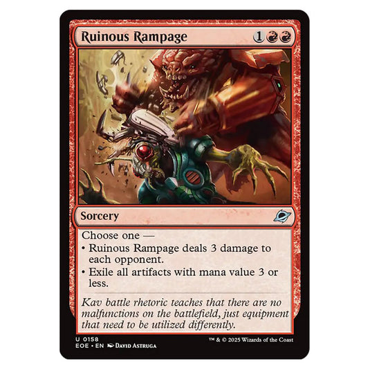 Ruinous Rampage 0158 card from the Magic The Gathering set Edge of Eternities