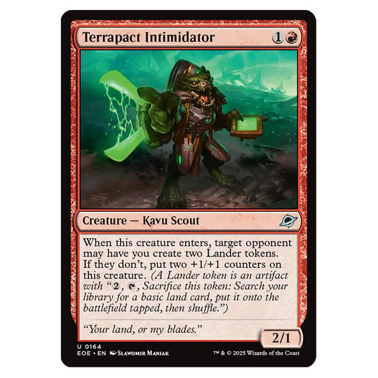 Terrapact Intimidator 0164 card from the Magic The Gathering set Edge of Eternities