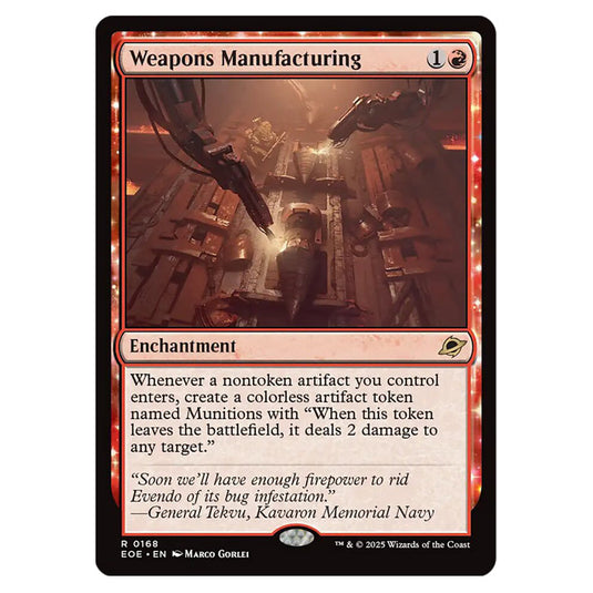 Weapons Manufacturing 0168 card from the Magic The Gathering set Edge of Eternities