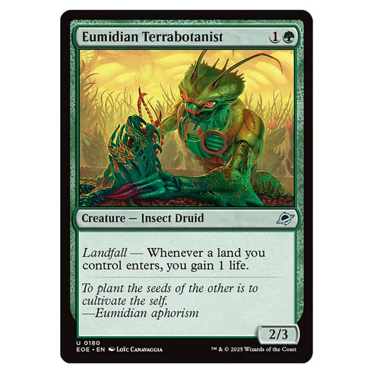 Eumidian Terrabotanist 0180 card from the Magic The Gathering set Edge of Eternities