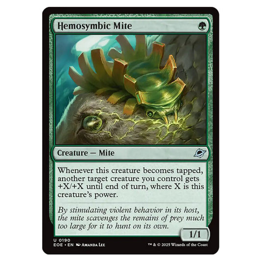 Hemosymbic Mite 0190 card from the Magic The Gathering set Edge of Eternities