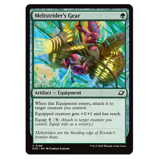Meltstrider's Gear 0198 card from the Magic The Gathering set Edge of Eternities