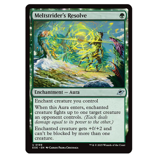 Meltstrider's Resolve 0199 card from the Magic The Gathering set Edge of Eternities