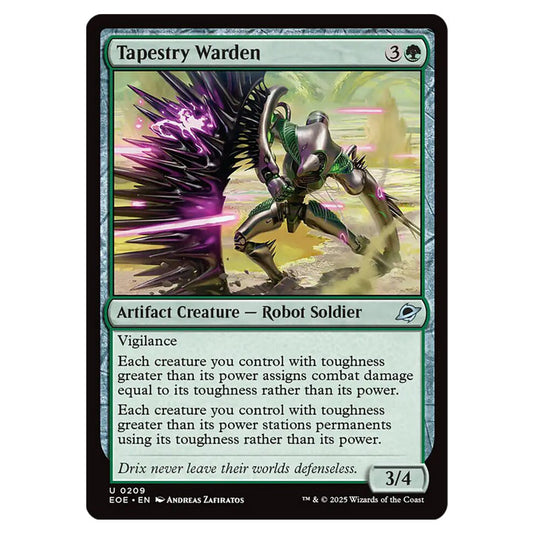 Tapestry Warden 0209 card from the Magic The Gathering set Edge of Eternities