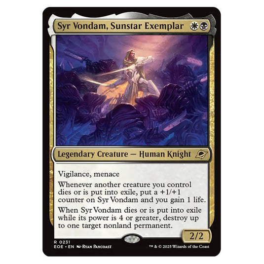 Syr Vondam, Sunstar Exemplar 0231 card from the Magic The Gathering set Edge of Eternities