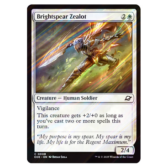 Brightspear Zealot 0008 card from the Magic The Gathering set Edge of Eternities