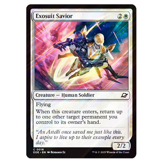 Exosuit Savior 0016 card from the Magic The Gathering set Edge of Eternities