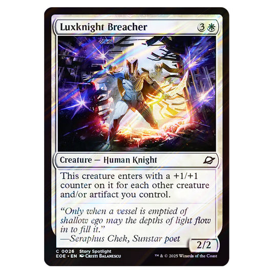 Luxknight Breacher 0026 card from the Magic The Gathering set Edge of Eternities