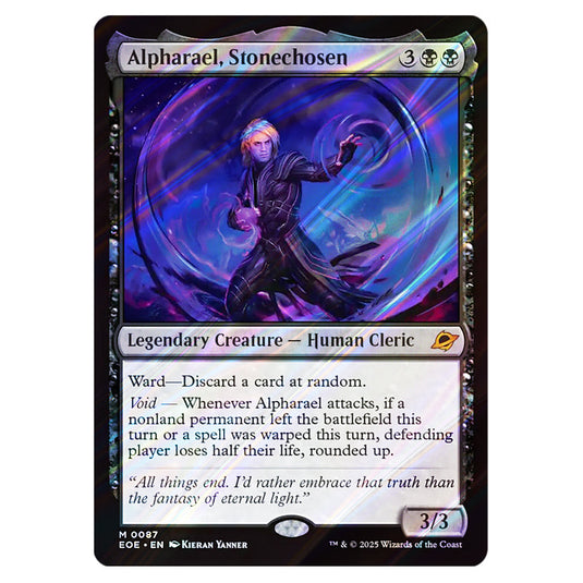 Alpharael, Stonechosen 0087 card from the Magic The Gathering set Edge of Eternities