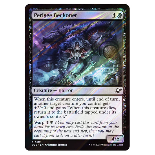 Perigee Beckoner 0112 card from the Magic The Gathering set Edge of Eternities