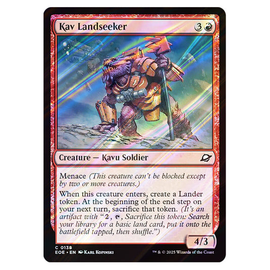Kav Landseeker 0138 card from the Magic The Gathering set Edge of Eternities