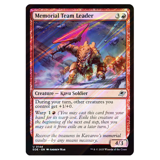 Memorial Team Leader 0144 card from the Magic The Gathering set Edge of Eternities