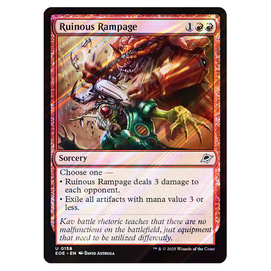 Ruinous Rampage 0158 card from the Magic The Gathering set Edge of Eternities