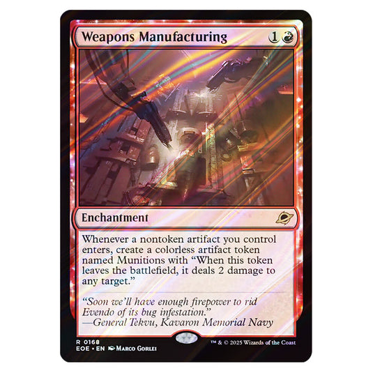 Weapons Manufacturing 0168 card from the Magic The Gathering set Edge of Eternities