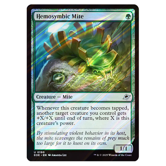 Hemosymbic Mite 0190 card from the Magic The Gathering set Edge of Eternities