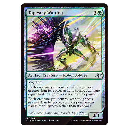 Tapestry Warden 0209 card from the Magic The Gathering set Edge of Eternities