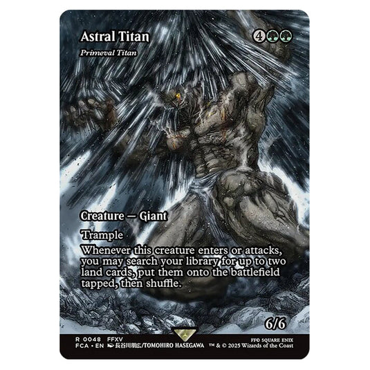 Primeval Titan 0048 card from the Magic The Gathering set Universes Beyond - Final Fantasy: Through the Ages