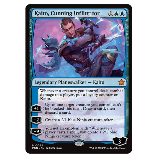Kaito, Cunning Infiltrator 0044 card from the Magic The Gathering set Foundations