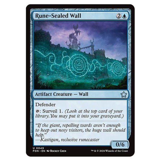 Rune-Sealed Wall 0049 card from the Magic The Gathering set Foundations