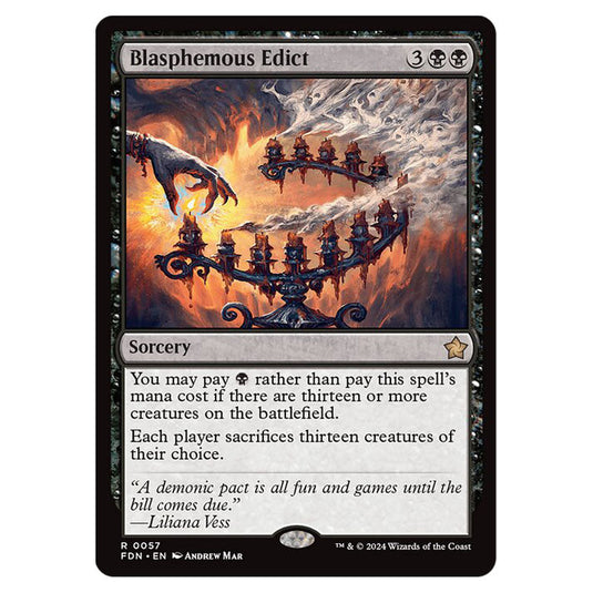 Blasphemous Edict 0057 card from the Magic The Gathering set Foundations