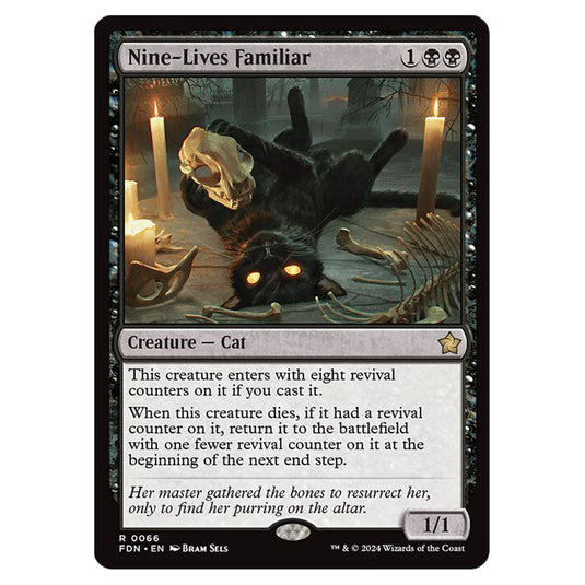Nine-Lives Familiar 0066 card from the Magic The Gathering set Foundations