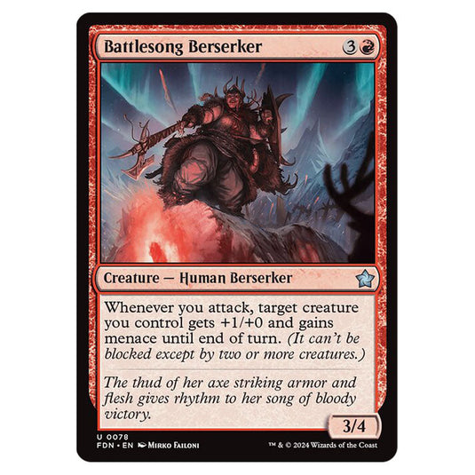Battlesong Berserker 0078 card from the Magic The Gathering set Foundations