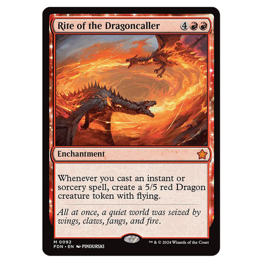 Rite of the Dragoncaller 0092 card from the Magic The Gathering set Foundations