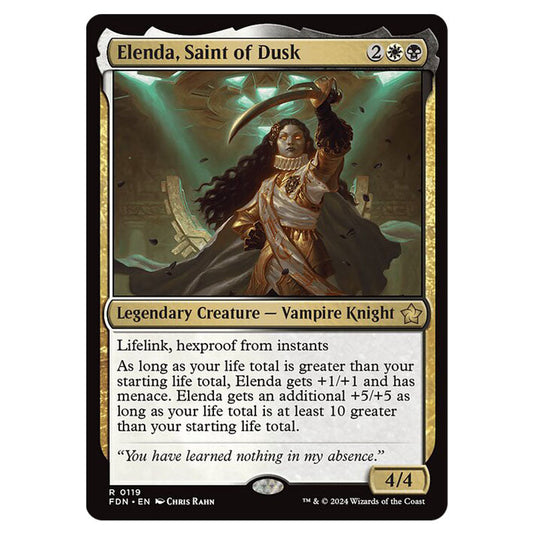 Elenda, Saint of Dusk 0119 card from the Magic The Gathering set Foundations