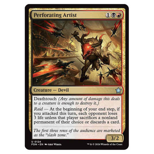 Perforating Artist 0124 card from the Magic The Gathering set Foundations