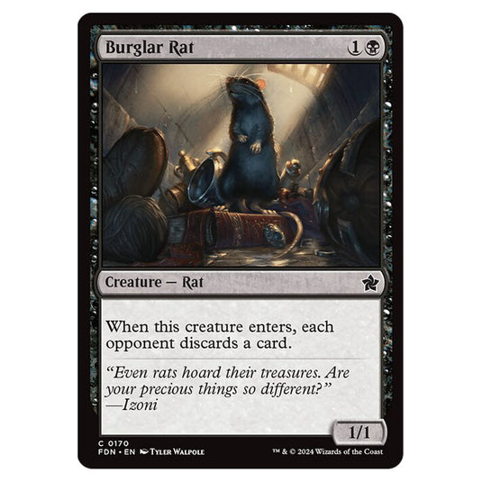 Burglar Rat 0170 card from the Magic The Gathering set Foundations