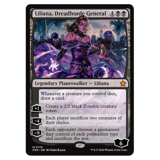 Liliana, Dreadhorde General 0176 card from the Magic The Gathering set Foundations