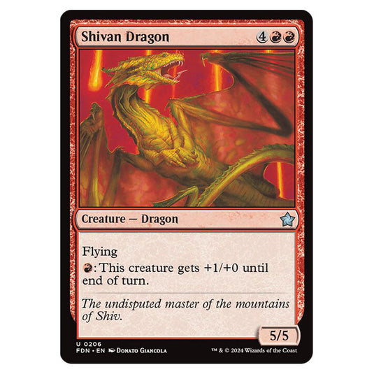 Shivan Dragon 0206 card from the Magic The Gathering set Foundations