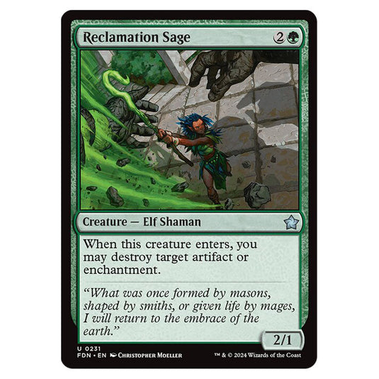 Reclamation Sage 0231 card from the Magic The Gathering set Foundations