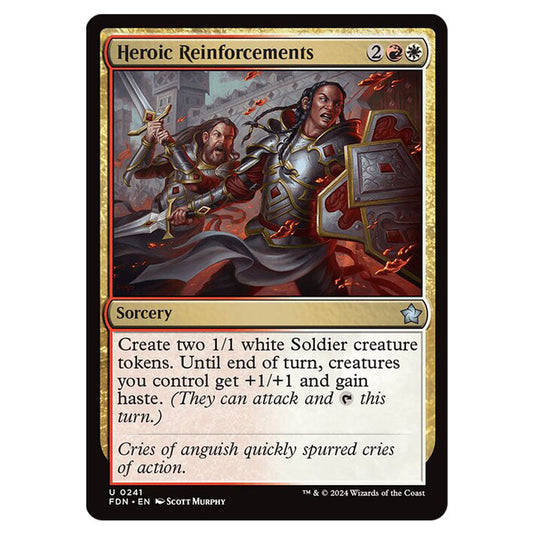 Heroic Reinforcements 0241 card from the Magic The Gathering set Foundations
