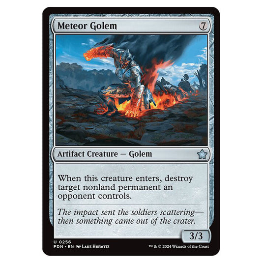 Meteor Golem 0256 card from the Magic The Gathering set Foundations