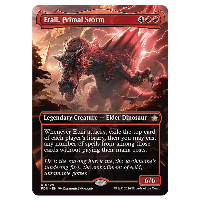 mtg foundations dinosaur cards Magic The Gathering - Foundations - Etali, Primal Storm (Borderless Card)