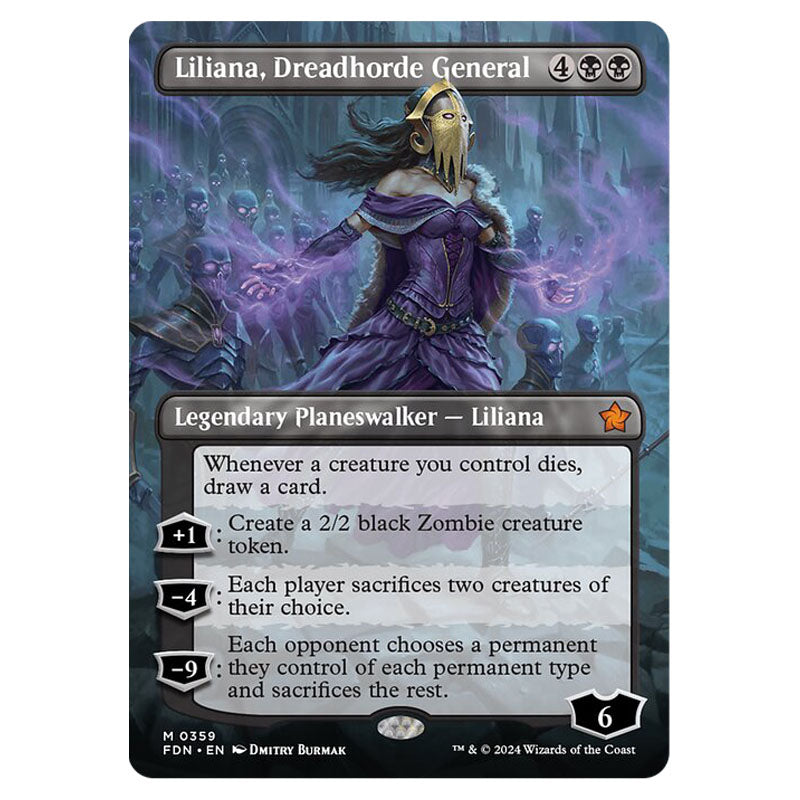 Magic The Gathering - Foundations - Liliana, Dreadhorde General (Borde Magic The Gathering - Foundations - Liliana, Dreadhorde General (Borde