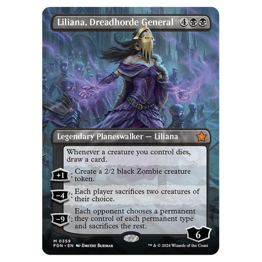 Liliana, Dreadhorde General 0359 card from the Magic The Gathering set Foundations