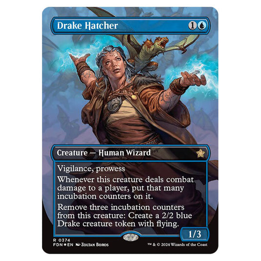 Drake Hatcher 0374 card from the Magic The Gathering set Foundations