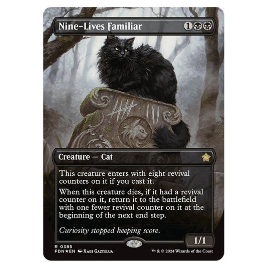 Nine-Lives Familiar 0385 card from the Magic The Gathering set Foundations