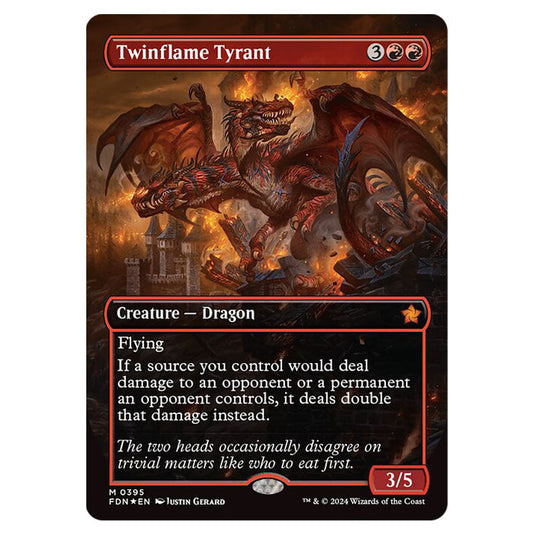 Twinflame Tyrant 0395 card from the Magic The Gathering set Foundations