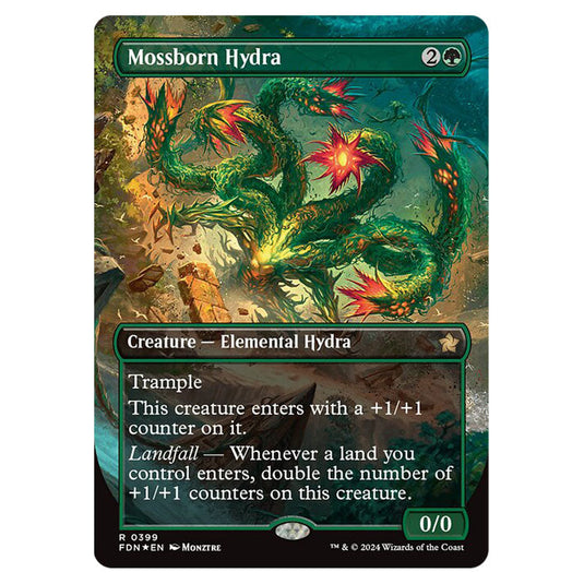Mossborn Hydra 0399 card from the Magic The Gathering set Foundations